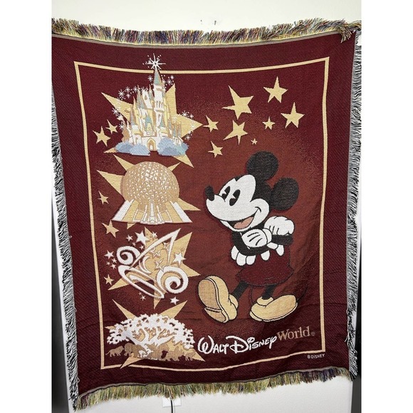Walt Disney Mickey‎ Mouse 4 Parks Fringed Throw - Picture 1 of 8